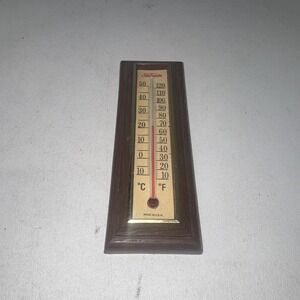 VTG Sunbeam‎ Logo Springfield Thermometer Brown Plastic Wall Hanging 7963